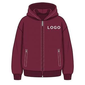 Sudaderas con capucha para hombre, personalizadas, al por mayor, de alta calidad, de algodón grueso, estilo minimalista urbano, con bolsillos con cremallera. - Product Image 2