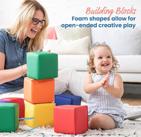Ensemble de 16 blocs de construction en mousse PU imperméables, faciles à nettoyer, jouets souples à empiler pour meubles d'enfants