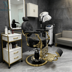Sillón <span class=keywords><strong>de</strong></span> Barbero Reclinable <span class=keywords><strong>de</strong></span> Uso Rudo con Base Dorada Silla Hidráulica para Barbería Sillones Personalizados para Salón <span class=keywords><strong>de</strong></span> Hombres <span class=keywords><strong>Muebles</strong></span> para Peluquería - Product Image 2