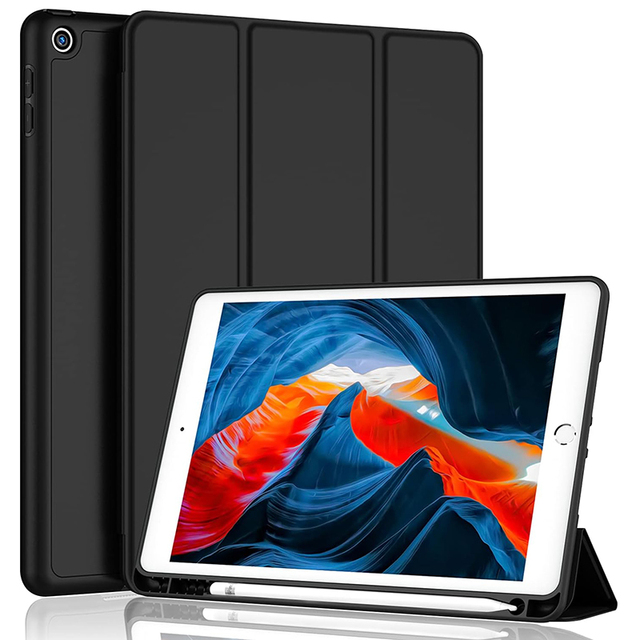 For iPad Case 10.2 Inch 2021/2020/2019 for iPad 9th/8th/7th Generation Case with Pencil Holder Protective with Soft TPU Cover