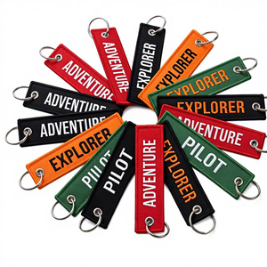 Fast Delivery Reliable Heavy Duty Nylon Webbing Flight Jet Tag Embroidered Keychain for Racing Sports Car <b>Key</b> <b>Ring</b> - Product Image 1