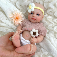 30 cm große, realistische Mini-Reborn-Puppen aus Silikon mit leuchtenden Augen, kleine Babypuppen als Geschenk für Kinder.