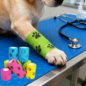 Veterinaria fasciatura autoadesiva fasciatura Vet involucro Non tessuto coesivo fasciatura <span class=keywords><strong>per</strong></span> <span class=keywords><strong>tatuaggio</strong></span> nastro adesivo elastico bendaggio - Product Image 3