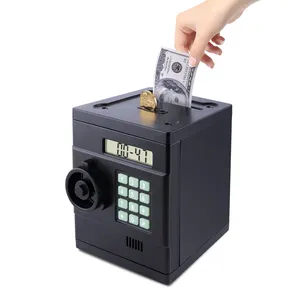 Hucha para niños y niñas, Banco de conteo de monedas digital con contador LCD, Banco de dinero seguro para niños con ranura para billetes de agarre automático