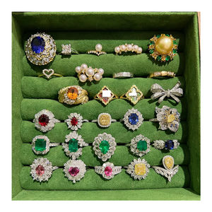 Bijoux fantaisie bijoux bijoux fleur gros bagues en argent sterling pour femmes argent 925 circulos argollas con piedras - Product Image 1