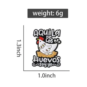 Broches en émail personnalisées de poulet de dessin animé qui pond des œufs, broches décoratives pour sac à dos, badges de revers, accessoires de bijoux amusants, cadeaux - Product Image 2