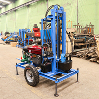 Moteur diesel portable 100m 120m 130m 150m forage souterrain plate-forme de forage de puits d'eau roues de pompage d'eau plate-forme de forage de noyau
