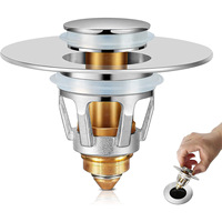 Nouveau Bouchon de vidange multifonctionnel chromé à ouverture rapide anti-colmatage pour lavabo, évier et baignoire - Garantie 1 an