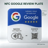 Carte NFC Avis Google NFC Plate 12x12cm Impression personnalisée