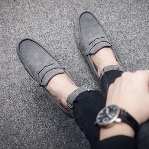 Zapatos LeFou - Zapatos de hombre con punta redonda, estilo casual, de una sola pieza, con suela suave, estilo driving, de cuero. - Product Image 2