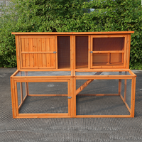 Cage à lapins en bois pour la cour, cage à lapins, maison pour cochons d'Inde avec un niveau supplémentaire sur le dessus