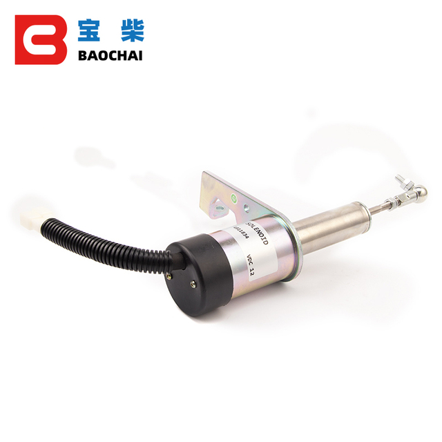 BAOCHAI CE Certified 12V/24V 4911834 Engine Fuel Shut Solenoid Pull Push Vehicle Tool DC Stop Electric Valve for Generator