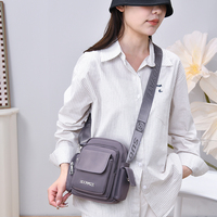 Sac bandoulière minimaliste, couleur unie, résistant aux déchirures, anti-rayures, multi-couches, portable, fonctionnel, pratique, petit sac de voyage pour l'extérieur