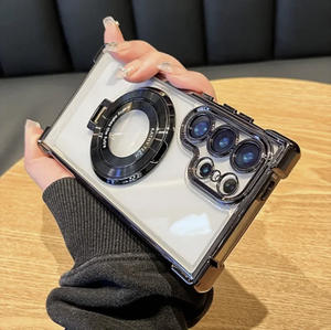 Coque de luxe électroplaquée intelligente avec béquille pour Galaxy Note20 <span class=keywords><strong>Ultra</strong></span> <span class=keywords><strong>S22</strong></span> <span class=keywords><strong>Ultra</strong></span> <span class=keywords><strong>S22</strong></span> Plus, étui rigide en PC pour téléphone portable - Product Image 3