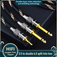 Câbles audio professionnels de haute qualité 3.5mm TRS stéréo vers double 6.5mm mono divisé en deux câbles audio équilibrés Jack à Jack