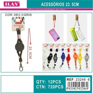 Ilan Accessories Cordino da 23,5 cm con gancio per telefono e bottiglia, colore grigio - Product Image 1