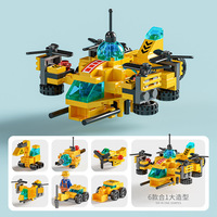 Blocs de construction en ABS pour l'ingénierie lourde, pour scène de ville de jouets, 6 en 1, mini-chargeur classique, camion, bétonnière, modèle de construction DIY