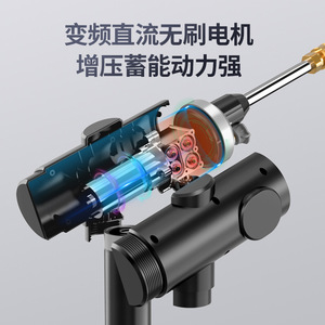Lavadora de autos portátil Lanbowang 2.0-2.9 Gpm con presión ajustable, batería de litio de alta potencia para uso en autos y en el hogar - Product Image 4