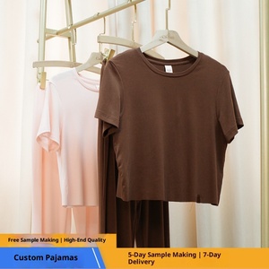Nouvel Arrivage Ensemble de Pyjama <span class=keywords><strong>Femme</strong></span> en Modal Tricoté Respirant et Léger avec Taille Élastique ODM Printemps Été Automne pour la Maison et la Chambre - Product Image 5