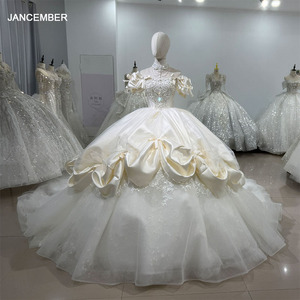 Robes de mariée pour femmes à paillettes brillantes, imprimées, longueur traînante, style princesse, pour fêtes, Vestidos De Novias Xs120 - Product Image 1