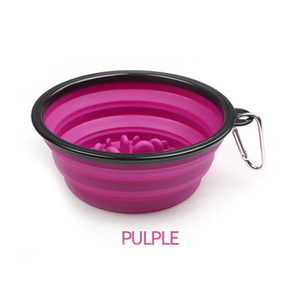 Animal de estimação portátil, cão para viagem ao ar livre e casa, alimentador lento, tigela, silicone dobrável - Product Image 2