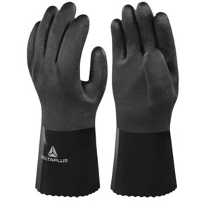 <span class=keywords><strong>Gants</strong></span> de sécurité chimiques antistatiques et antidéflagrants VE781 <span class=keywords><strong>ATEX</strong></span> entièrement enduits de PVC, doublure en coton 13G avec fibres métalliques conductrices - Product Image 4