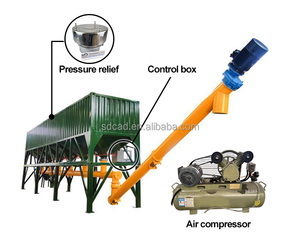 Silo à ciment horizontal portable avec unité de vidage de sacs jumbo et système d'alimentation automatique pour centrale à béton - Product Image 3