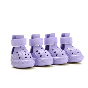 Chaussures imperméables <span class=keywords><strong>pour</strong></span> animaux de compagnie, 4 pièces, avec trous, antidérapantes, <span class=keywords><strong>pour</strong></span> l'été, pantoufles <span class=keywords><strong>pour</strong></span> chiots, sandales de plage <span class=keywords><strong>pour</strong></span> animaux de compagnie - Product Image 1