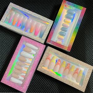 100免费标志定制豪华指甲包装盒钻石塑料水钻假钉盒包装 - Product Image 2