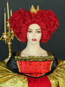 Coeur de reine <span class=keywords><strong>perruque</strong></span> avec couronne Costume filles femmes deux petits pains cheveux synthétiques résistants à la chaleur pour la fête de noël d'halloween - Product Image 2