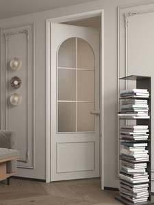 French Minimalist Arched Aluminum Glass Door Modern Metal <b>Frame</b> Interior Bathroom Design - Product Image 5