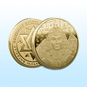 Monedas y Medallas Conmemorativas de Metal Chapado en Oro con Temática de Animales del Dios Sol Egipcio y Pirámides Griegas Antiguas - Product Image 2