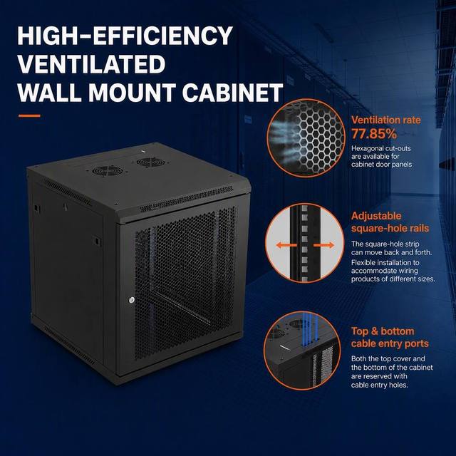 Wall Mount Network Cabinet SPCC 19 Inch 450 600mm Server Rack Enclosure 4U-27U with Lock for Data Center