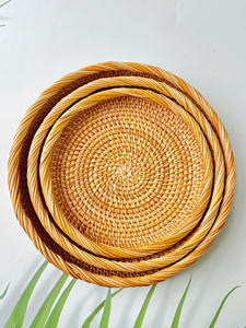 Vente en gros de plateaux de service en rotin de haute qualité pour la décoration de la cuisine vietnamienne pour l'exportation - Product Image 2