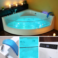 Baignoire autoportante en acrylique, drain d'hôtel, coin, blanc, ABS, plastique, tablier, baignoires à remous pour massage