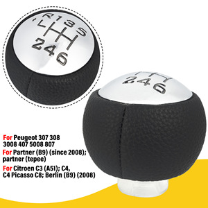 Peugeot Car Gear <b>Shift</b> <b>Knob</b> Leather 5 Speed 6 Speed Ergonomic <b>Shift</b> Ball For Peugeot 307 308 5008 - Product Image 5