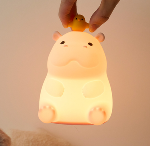 Gift Home Desk Kids Lamp Soft Silicone Hippo Night <b>light</b> with 2-Level Dimming Warm White Emittance for baby bedroom - Product Image 1