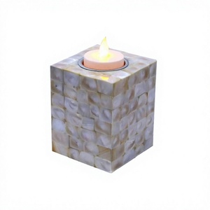 Bulk Wooden And Mother Of Pearl Work Candle <b>Holder</b> Greatest Quality <b>Tealight</b> Candle <b>Holder</b> At Wholesale Prices - Product Image 1