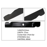 Lame de tondeuse à gazon de 16,7 po pour plateau de 42 po, remplace 138971, compatible avec Craftsman LT1000 LT2000 Poulan Pro Husqvarna