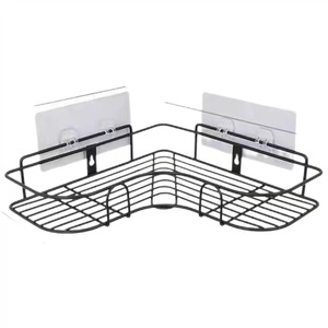 Étagère de Salle de Bain Murale <span class=keywords><strong>d</strong></span>'Angle, Support de Rangement pour Shampooing, Porte-Cosmétiques en Fer, Panier de Douche, Organisateur de Salle de Bain - Product Image 5
