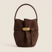 Sac à bandoulière en cuir naturel LZ OEM ODM, sac seau vintage avec fermoir tournant, petit sac fourre-tout à poignée supérieure, sac à bandoulière pour femme