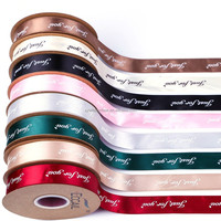 Pita Satin Cetak Kustom Lebar 4cm 11/2 Berbagai Ukuran untuk Buket Bunga Grosir Liburan