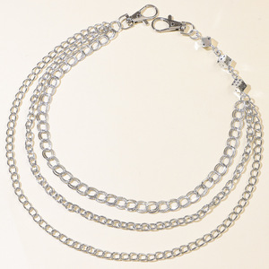 Chaîne de taille unisexe multicouche en argent tibétain à motif croix, chaîne de corps décontractée style hip-hop pour pantalon - Product Image 4