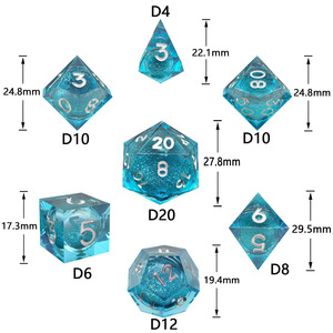 CSLU TRPG juego de mesa personalizado cuadrado poliédrico resina arena movediza núcleo líquido DND mazmorras dragones plástico Metal dados de juego - Product Image 5