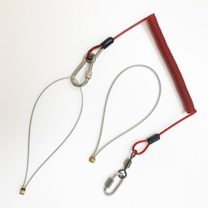 X-C-PIN High Quality Red Color Tool Security Spiral Safety Tool Lanyard for Scaffolding Working at Height