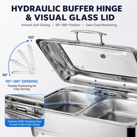 Plat de maintien au chaud de grande capacité 9L avec bac à eau amovible pour la restauration hôtelière et les banquets