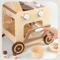 Marche-bébé en bois 6 en 1, nouvelle conception, cuisine de jeu et poussette ludique pour enfants KT1147