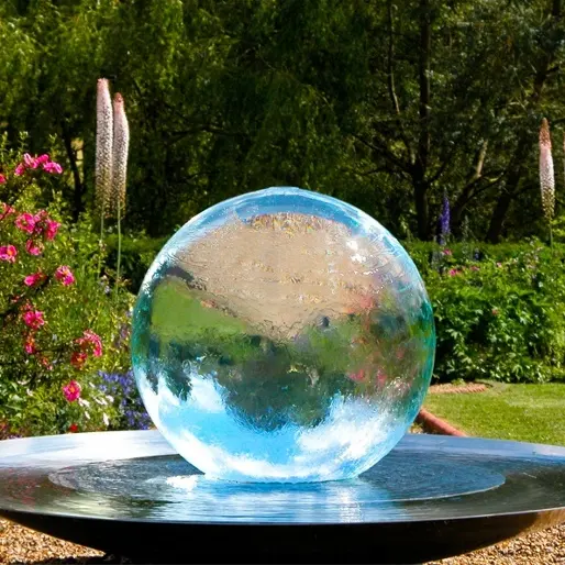 Factory 3D Novelty Outdoor Custom Garden Decoration Metal Sphere Water Fountain