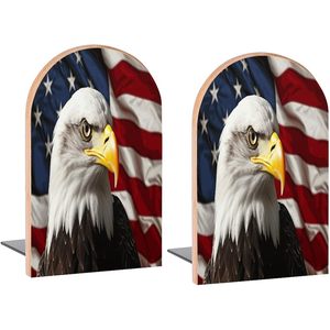 ที่คั่นหนังสือนกอินทรีสไตล์เรโทรธงอเมริกันที่คั่นหนังสือไม้ตกแต่งสำหรับนิตยสาร1คู่/2ชิ้น5x3.1นิ้วสำหรับบ้านในห้อง - Product Image 3