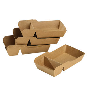 Voedselveilige verpakking, stevige wegwerp voedselbak, puur wit papieren bootvormige bak - Product Image 5